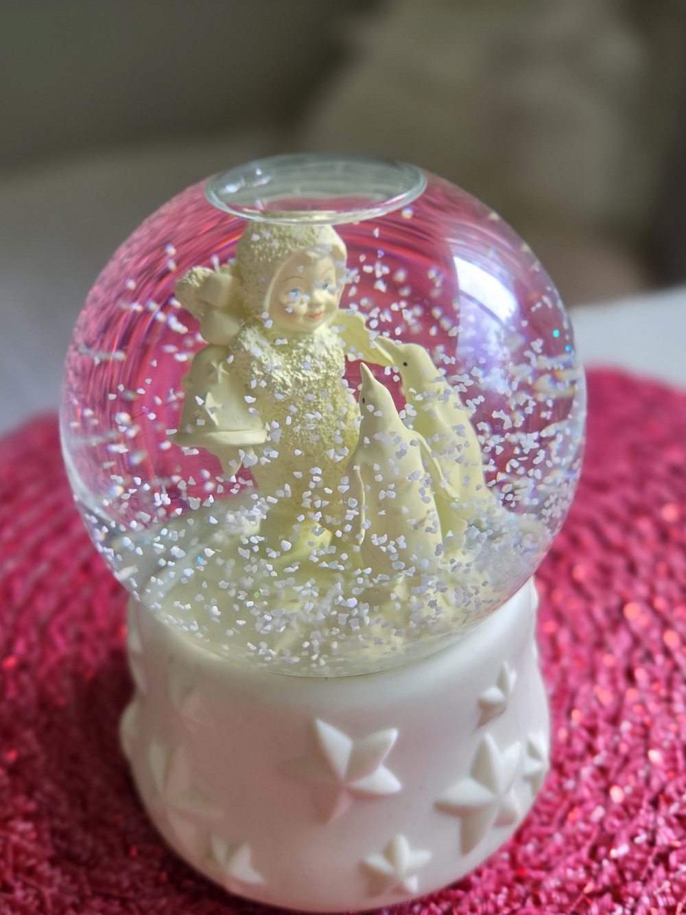Vintage Dept. 56, Snowbabies "Gingle Bells" Penguin Musical Snow Globe - WORKS